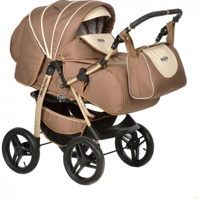 Коляска-трансформер INDIGO MAXIMO ma 02 (корич.+св.беж) 5907731394819