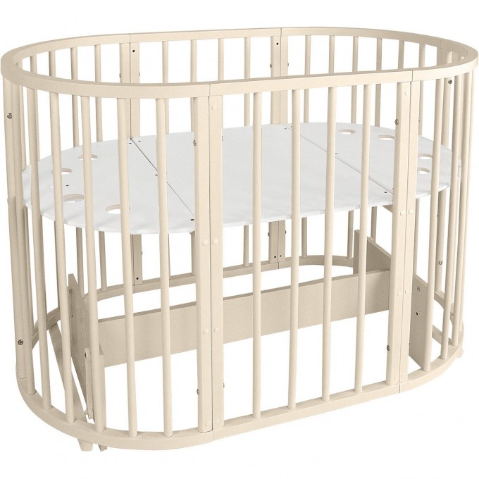 Кровать детская INDIGO Simple 7в1 с поперечным маятником слоновая кость 4627183289051