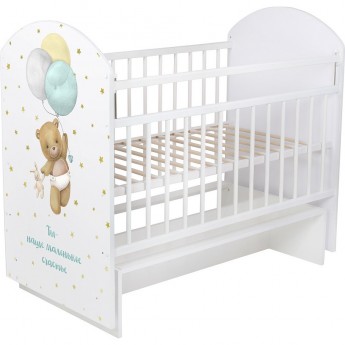Кроватка INDIGO MY SLEEPY маятник Белый Мишка