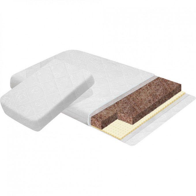 Матрас трансформер INDIGO COIR JUNIOR с доп.блоком, стеганая микрофибра (60*120*8+50*60*8) 4627183283523